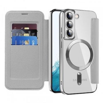 Husa MagSafe pentru Samsung Galaxy S22 5G S901 Techsuit SmartMag Book (Gri)