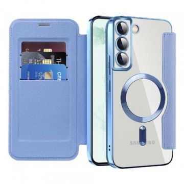 Husa MagSafe pentru Samsung Galaxy S22+ 5G S906 Techsuit SmartMag Book (Albastru)