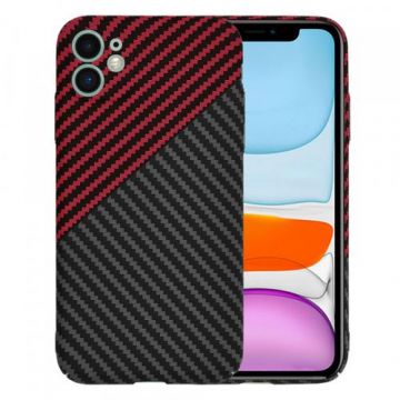 Husa pentru Apple iPhone 11, Techsuit, Carbonite FiberShell, Neagra Rosie
