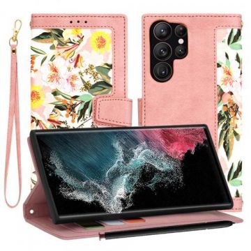 Husa pentru Samsung Galaxy S22 Ultra 5G S908, Techsuit, FlipCraft (Roz)