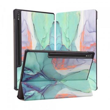 Husa pentru Samsung Galaxy Tab S8+ / Tab S7 FE / Tab S7+ Techsuit FoldPro Green Time (Multicolor)