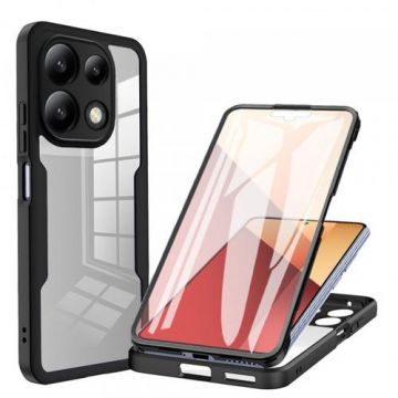 Husa pentru Xiaomi Redmi Note 13 4G, Techsuit, ColorVerse 360 (Transparent/Negru)