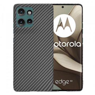 Husa Techsuit Carbonite FiberShell pentru Motorola Edge 50, Neagra