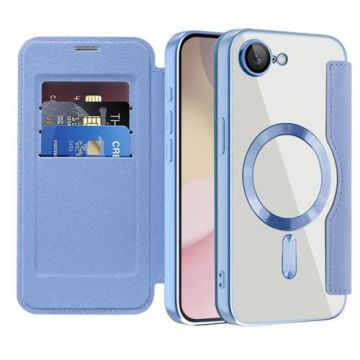 Husa MagSafe pentru Apple iPhone 16e, Techsuit, SmartMag Book, Bleu