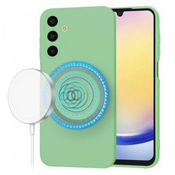 Husa MagSafe pentru Samsung Galaxy A54 A546, Techsuit, SoftFlex, Verde Deschis
