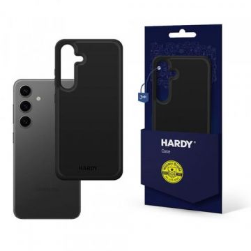 Husa MagSafe pentru Samsung Galaxy S24 S921, 3MK, Hardy Silky Leather, Neagra