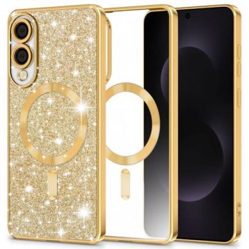 Husa MagSafe pentru Samsung Galaxy S25 Edge S937, Techsuit, Luxury Glitter, Aurie