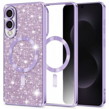 Husa MagSafe pentru Samsung Galaxy S25 Edge S937, Techsuit, Luxury Glitter, Mov Deschis