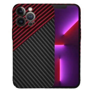 Husa pentru Apple iPhone 13 Pro, Techsuit, Carbonite FiberShell, Neagra Rosie