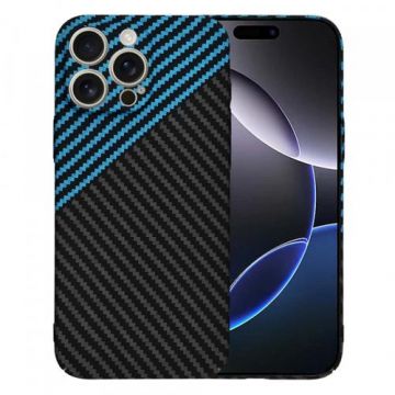 Husa pentru Apple iPhone 16 Pro Max, Techsuit, Carbonite FiberShell, Neagra Bleu