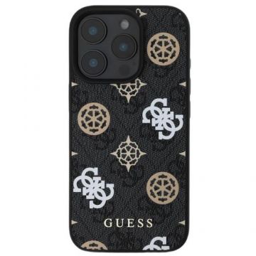 Husa Protectie Spate Guess PU 4G Peony, MagSafe, pentru iPhone 16 Pro Max (Negru)