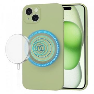 Husa MagSafe pentru Apple iPhone 15 Plus, Techsuit, SoftFlex, Verde Inchis