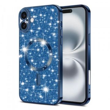 Husa MagSafe pentru Apple iPhone 16 Plus Techsuit Luxury Glitter (Albastru)