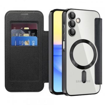 Husa MagSafe pentru Samsung Galaxy A15 5G A156 / A15 A155 Techsuit SmartMag Book (Negru)