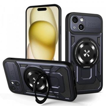 Husa pentru Apple iPhone 15 Plus, Techsuit RuggedCam (Albastru/Negru)