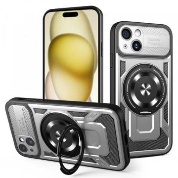 Husa pentru Apple iPhone 15 Plus, Techsuit RuggedCam (Gri/Negru)