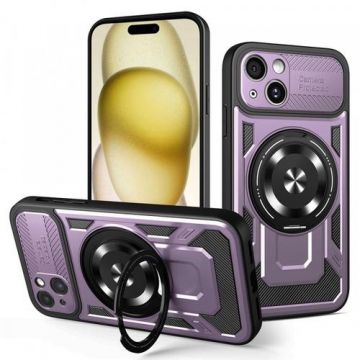 Husa pentru Apple iPhone 15 Plus, Techsuit RuggedCam (Mov/Negru)