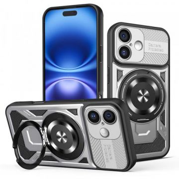 Husa pentru Apple iPhone 16 Plus, Techsuit RuggedCam (Gri/Negru)