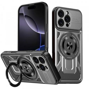 Husa pentru Apple iPhone 16 Pro Max, Techsuit RuggedCam (Gri/Negru)