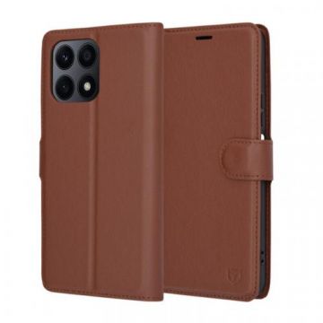 Husa pentru Honor X8a, Techsuit, Leather Folio, Maro