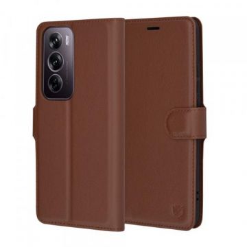 Husa pentru Oppo Reno12 Pro, Techsuit, Leather Folio, Maro