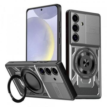 Husa pentru Samsung Galaxy S25 S931 / S24 S921, Techsuit, RuggedCam (Gri/Negru)