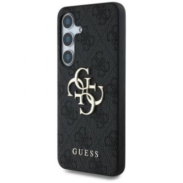 Husa Protectie Spate Guess PU 4G Metal Logo, pentru Samsung Galaxy S25 (Negru)