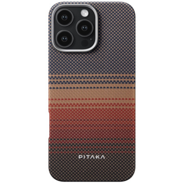 Pitaka Husa de protectie Pitaka Tactile Woven Aramida Magsafe pentru iPhone 16 Pro, Sunset