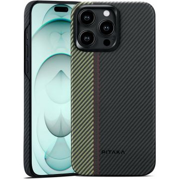 Pitaka Husa Pitaka MagEZ 4, Aramida 600D, pentru iPhone 15 Pro, compatibila MagSafe, Overture