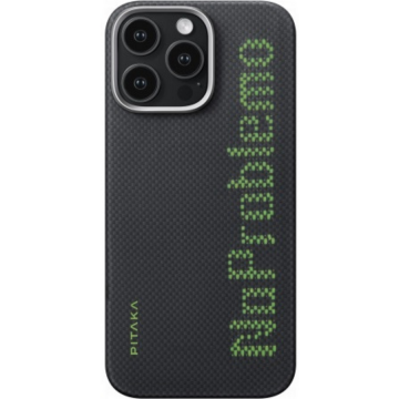 Pitaka Husa Pitaka MagEZ 5 iPhone 16 Pro Max NoProblemo Tactile Woven, Fosforescenta