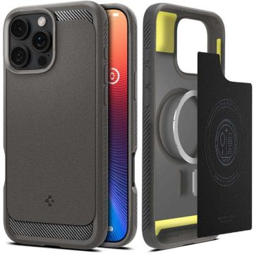 Spigen Husa MagSafe pentru Apple iPhone 16 Pro, Spigen, Rugged Armor, Gri