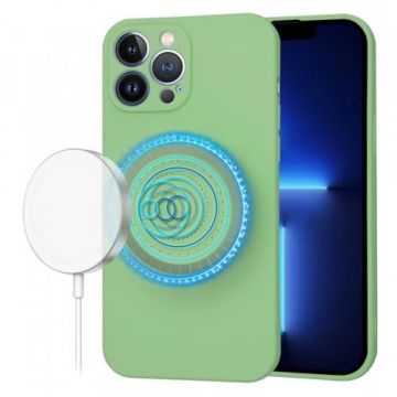 Husa MagSafe pentru Apple iPhone 13 Pro Max, Techsuit, SoftFlex, Verde Deschis
