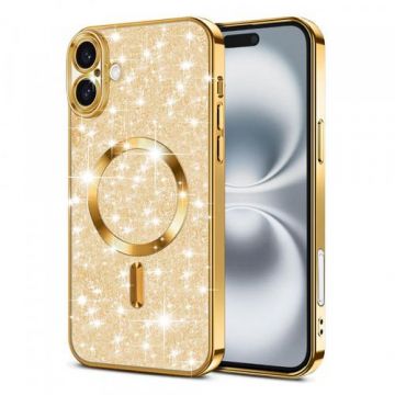 Husa MagSafe pentru Apple iPhone 16 Plus Techsuit Luxury Glitter (Auriu)