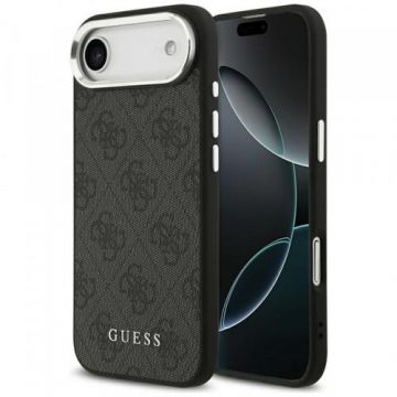 Husa MagSafe pentru Apple iPhone 17 Air, Guess, 4G Classic Logo, Neagra