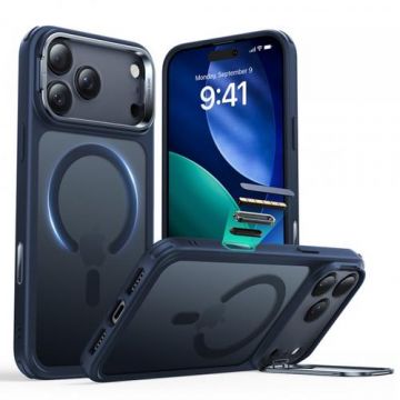 Husa MagSafe pentru Apple iPhone 17 Pro, ESR, Classic Hybrid Kickstand, Albastra Satinata