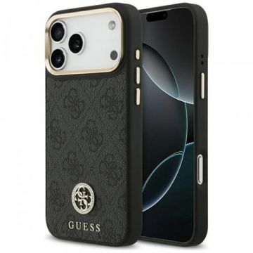 Husa MagSafe pentru Apple iPhone 17 Pro Max, Guess, 4G Strass Logo, Neagra Husa MagSafe pentru Apple iPhone 17 Pro Max, Guess, 4G Strass Logo, Neagra