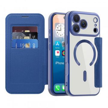 Husa MagSafe pentru Apple iPhone 17 Pro Techsuit SmartMag Book (Albastru)