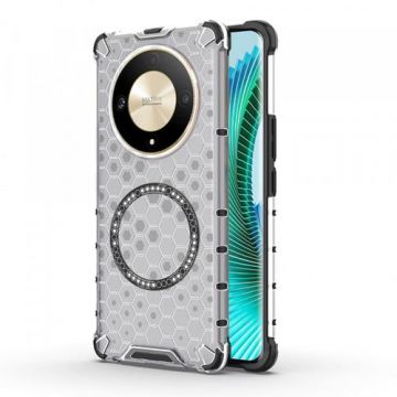 Husa MagSafe pentru Honor Magic6 Lite, Techsuit, HoneyComb Shield, Alba