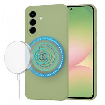 Husa MagSafe pentru Samsung Galaxy A56 A566, Techsuit, SoftFlex, Verde Matcha