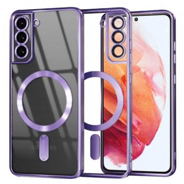 Husa MagSafe pentru Samsung Galaxy S21 5G G991, Techsuit, Luxury Crystal, Mov Deschis