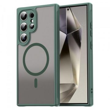Husa MagSafe pentru Samsung Galaxy S24 Ultra S928, Techsuit, HaloFrost II, Verde