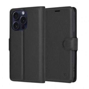 Husa pentru Apple iPhone 15 Pro, Techsuit Leather Folio (Negru)