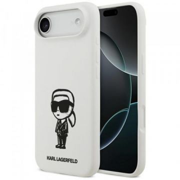 Husa pentru Apple iPhone 17 Air, Karl Lagerfeld, Sketch & Logo Karl, Alba