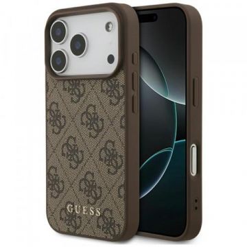 Husa pentru Apple iPhone 17 Pro, Guess, 4G Classic (Maro)