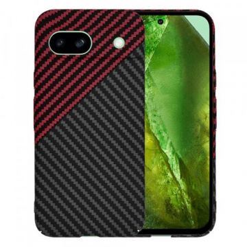 Husa pentru Google Pixel 8a, Techsuit, Carbonite FiberShell, Neagra Rosie