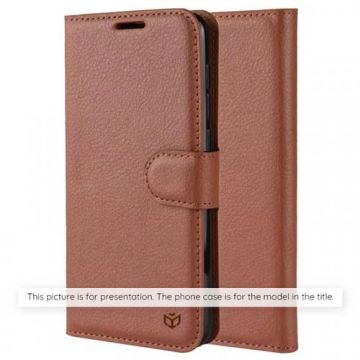 Husa pentru Motorola Moto E15 / G05, Techsuit, Leather Folio, Maro