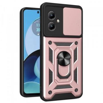 Husa pentru Motorola Moto G14, Techsuit CamShield (Negru/Roz)