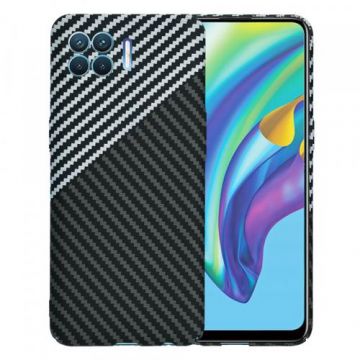 Husa pentru Oppo Reno4 Lite, Techsuit, Carbonite FiberShell, Neagra Gri