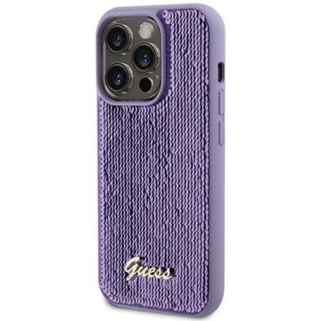 Husa Protectie Spate Guess Sequin Script Logo pentru Apple iPhone 15 Pro Max (Mov)