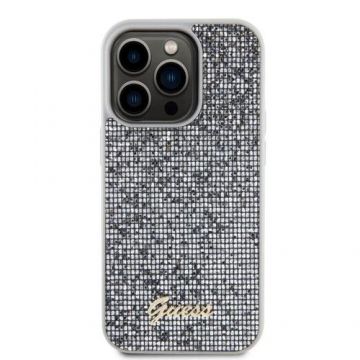 Husa Protectie Spate Guess Square Mirror Script Logo pentru Apple iPhone 15 Pro (Argintiu)